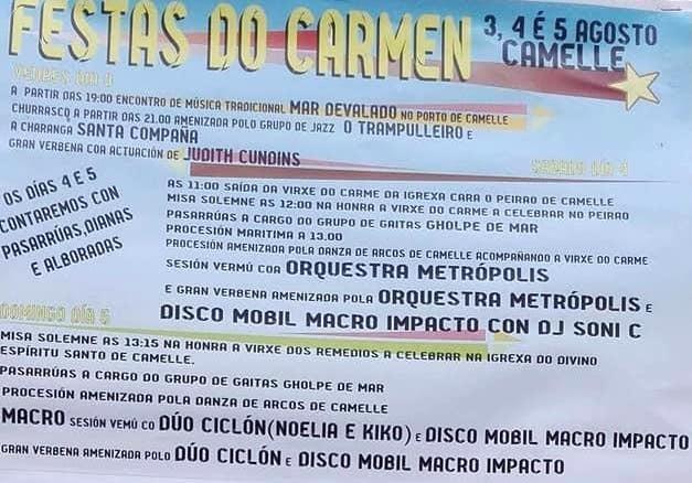 Festas do Carme de Camelle 2018
