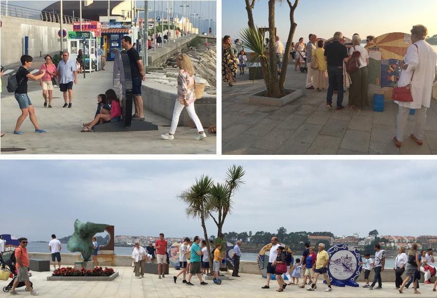 Exposicion dos murais de azulexo dos Faros da Costa de Lar en Sanxenxo