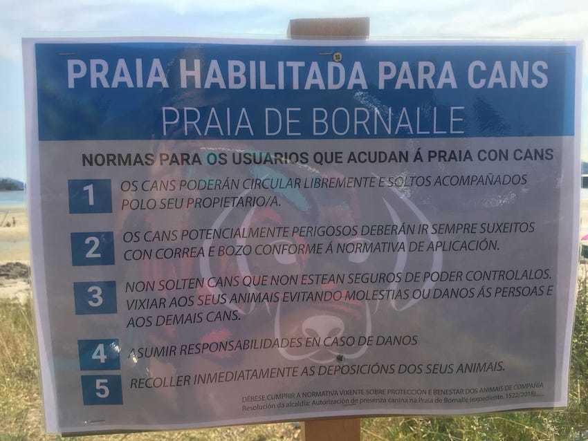 Praia de Bornalle en Muros habilitada para cans-playa perros galicia-coruña