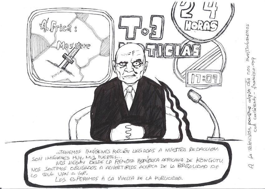Debuxo de Fran Martin sobre a TV