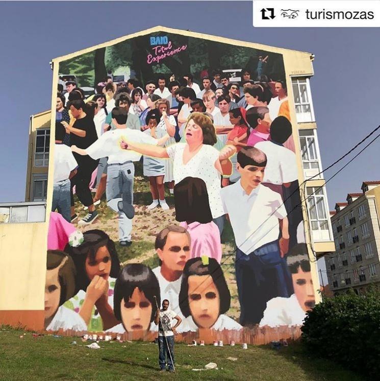 Yoseba MP rematando o mural Baio Total Experience