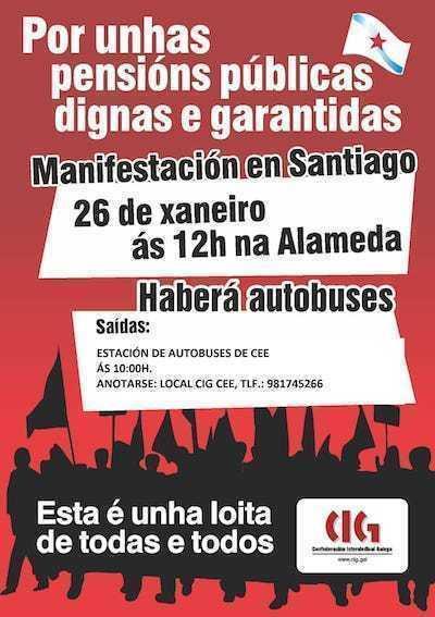 Manifestacion CIG pensions santiago xaneiro 2019
