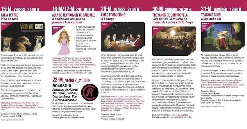 Venres Culturais Carballo marzo 2019