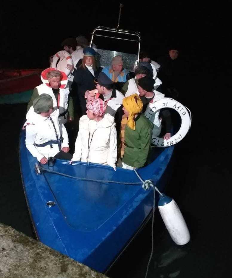 Representacion do naufraxio do City of Agra en Camelle