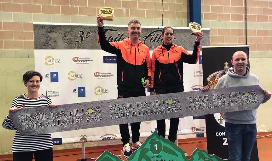 Lito Velo e Monste Paris na entrega de premios do Trail da Filloa