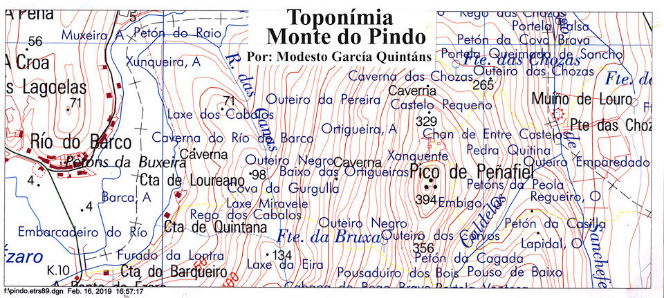 Mapa Toponimia Monte do Pindo