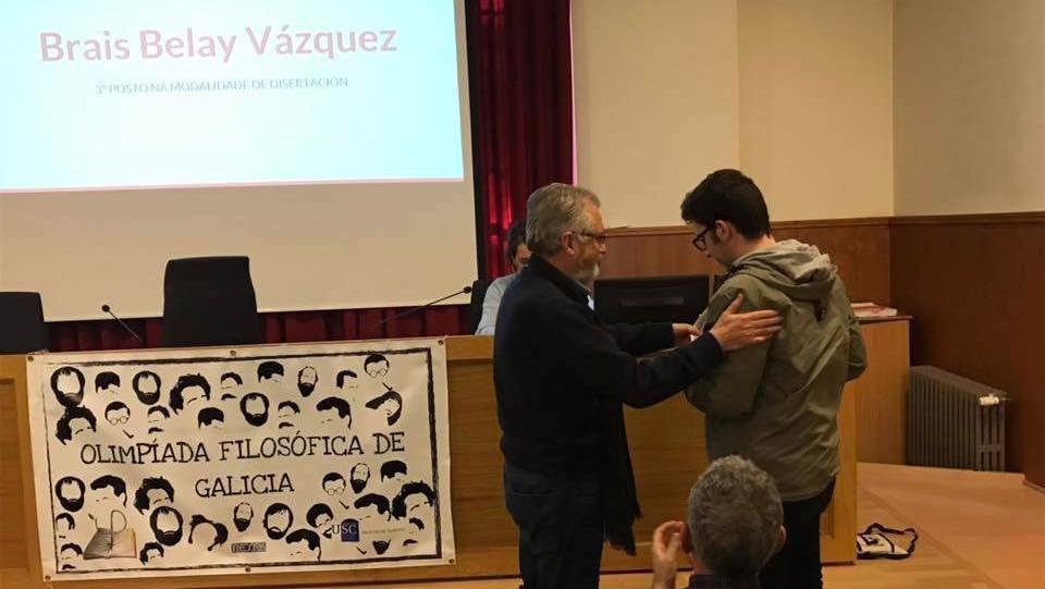 Brais Velay Vazquez quedou terceiro na Olimpiada Filosofica en Disertacion