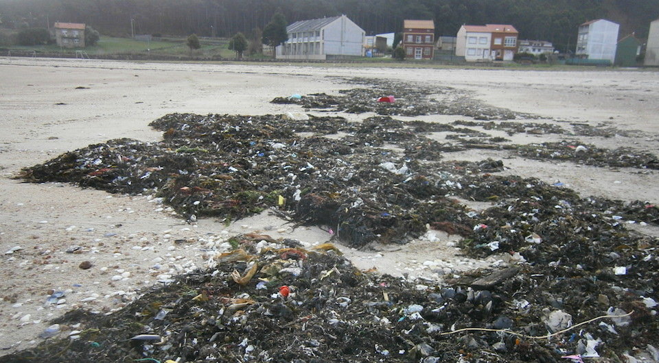 Lixo na praia de Camelle