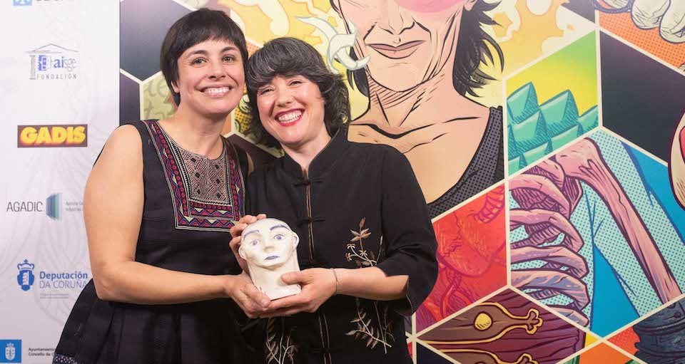 IRIA PIneiro E Maria Lado cos Premios Maria Casares