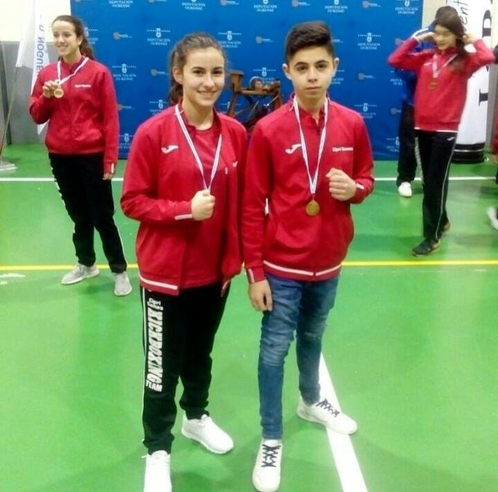 Nerea Amado e Marting Garcia do Kick Boxing Ponteceso