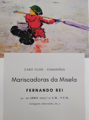 Exposicion de mariscadoras da Misela de Fernando Rei no Faro Vilan