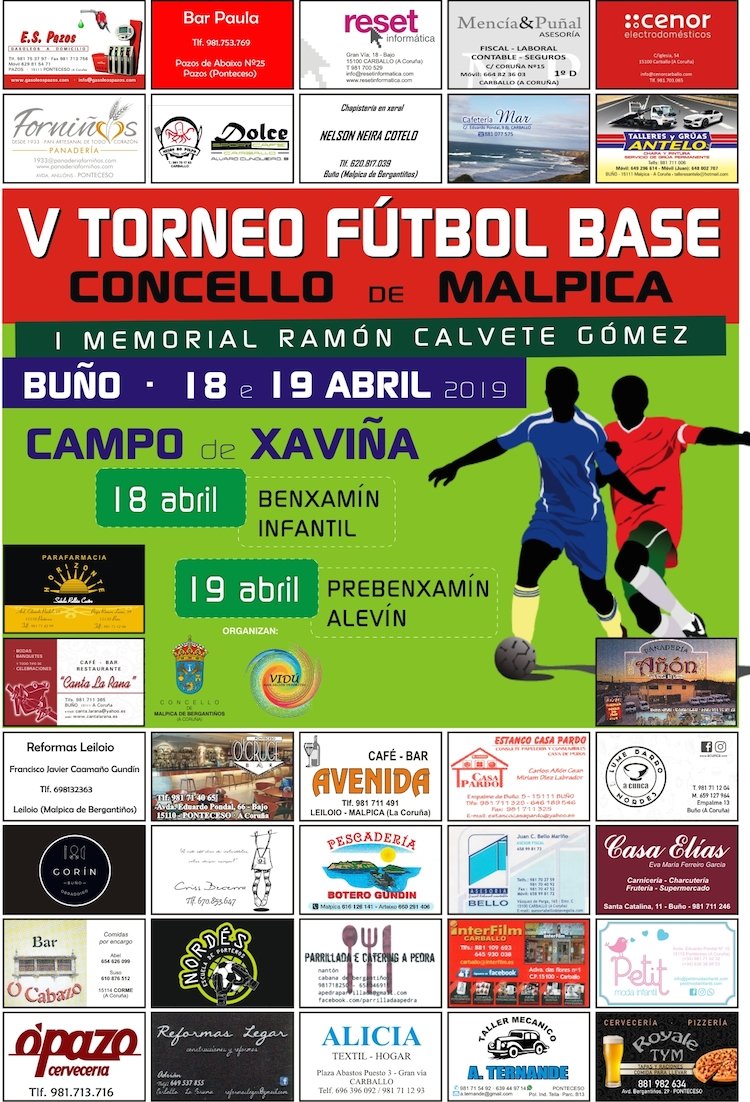 Cartel V Torneo de Fútbol Base Concello de Malpica