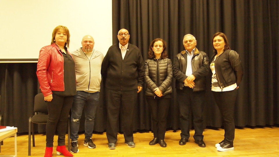 Representantes dos Concellos de Arteixo e Santa Comba eda RFGF con Lombardero