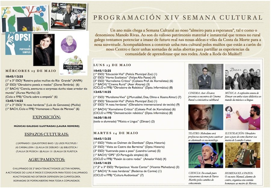 Programa TRITICO SEMANA CULTURAL 2019 IES MAximino Romero de Lema