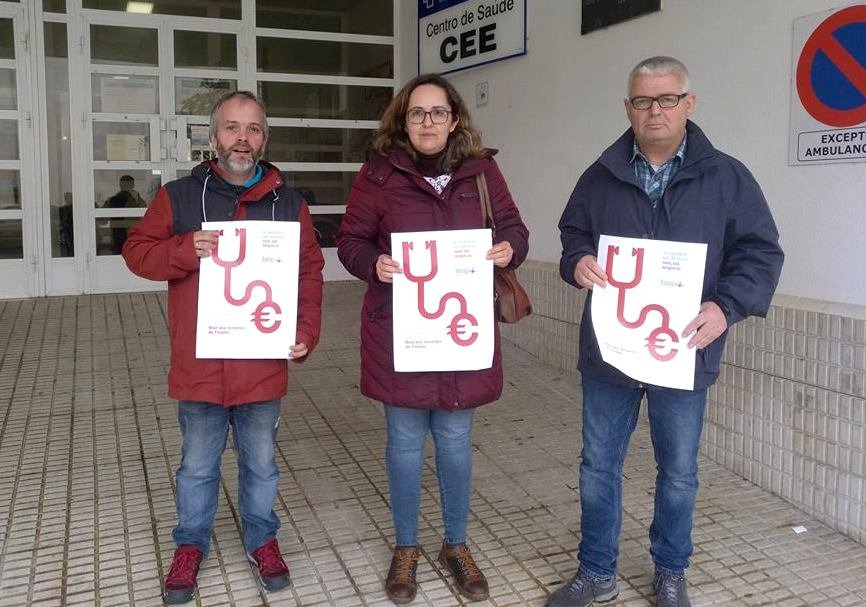 Serxio Dominguez con Belen Leston e Cesar Perez os tres primeiros da lista do BNG de Cee