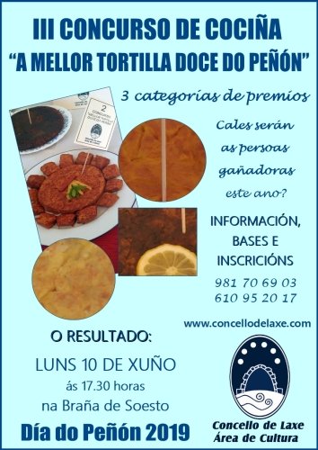 Cartel concurso tortilla doce Laxe 2019