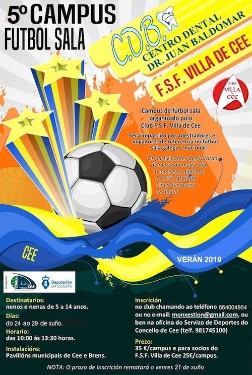 Cartel 5º Campus Verán FSFVillaCee2019