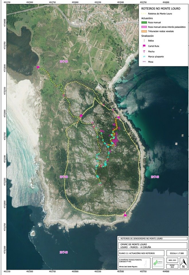 Mapa de Caminos e Roteiros de Monte Loiuro