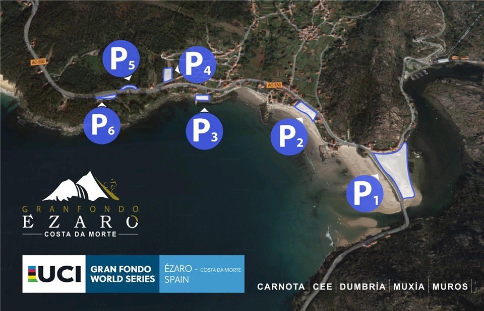 Aparcamentos para o Gran Fondo Ezaro