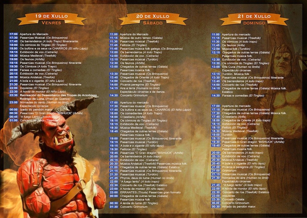 Programa do XIX Mercado Medieval Costa da Morte 2019