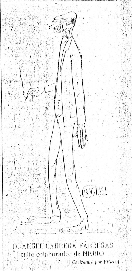 Angel Carrera Fabregas nunha caricatura de Verea