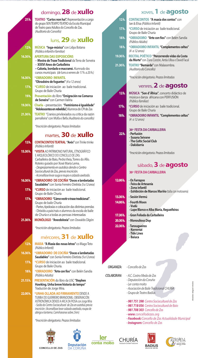 Programa Semana Cultural Zas 2019