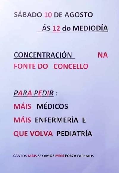 Concentracion en Camarinas contra os recortes en pediatria