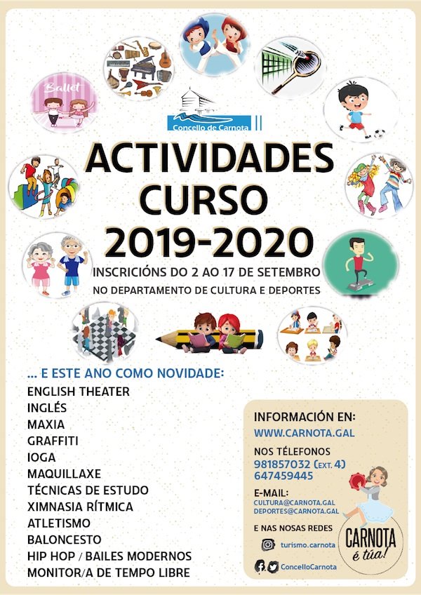 Cartel Actividades Carnota 2019-20