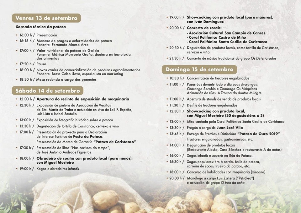Programa Festa da Pataca de Coristanco 2019
