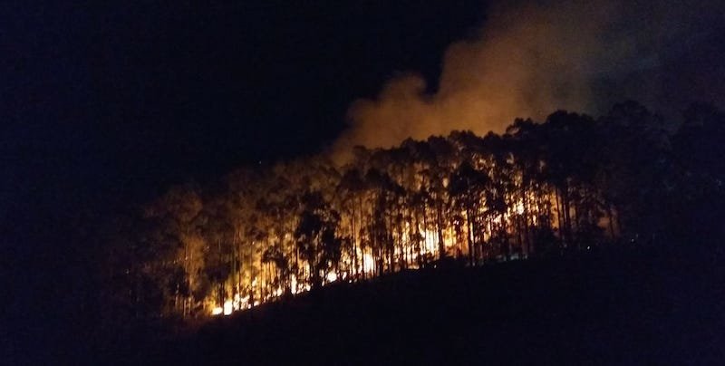 Incendio durante toda a noite en Louro