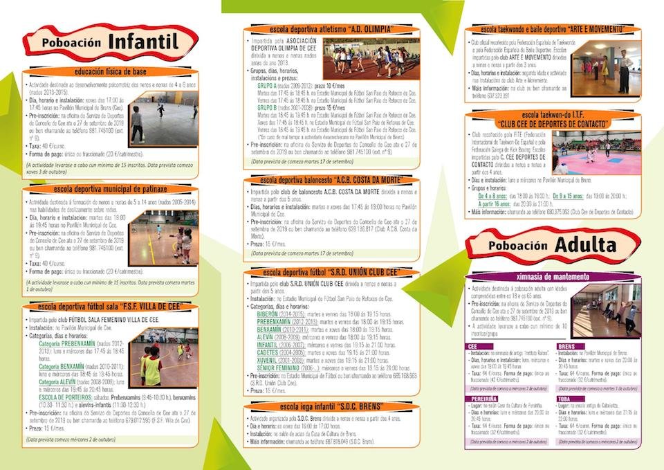 Programa Deportivo Municipal Concello de Cee 2019 Interior