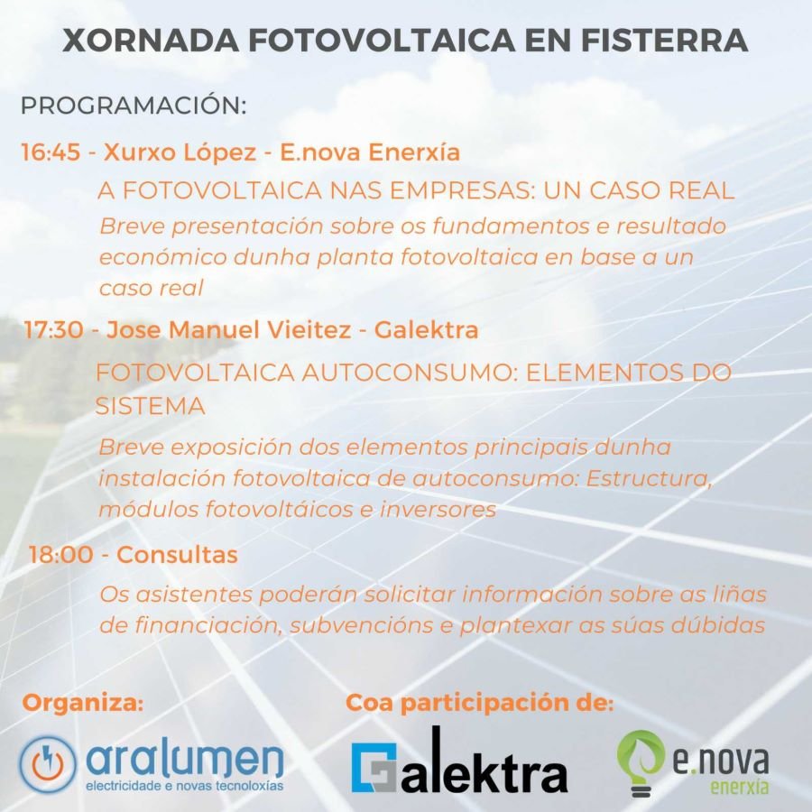 programacion xornada fotovoltaica aralumen