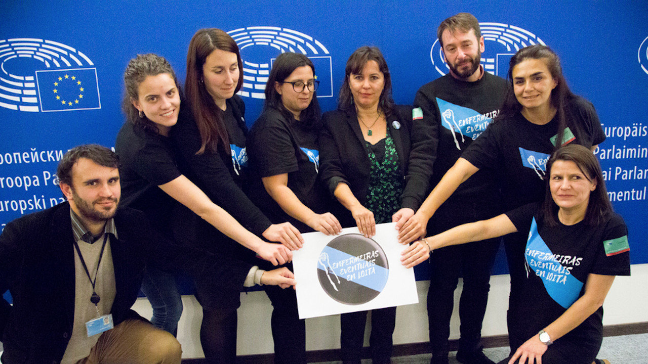 Enfermeiras eventuais en Loita en Bruselas con Ana Miranda