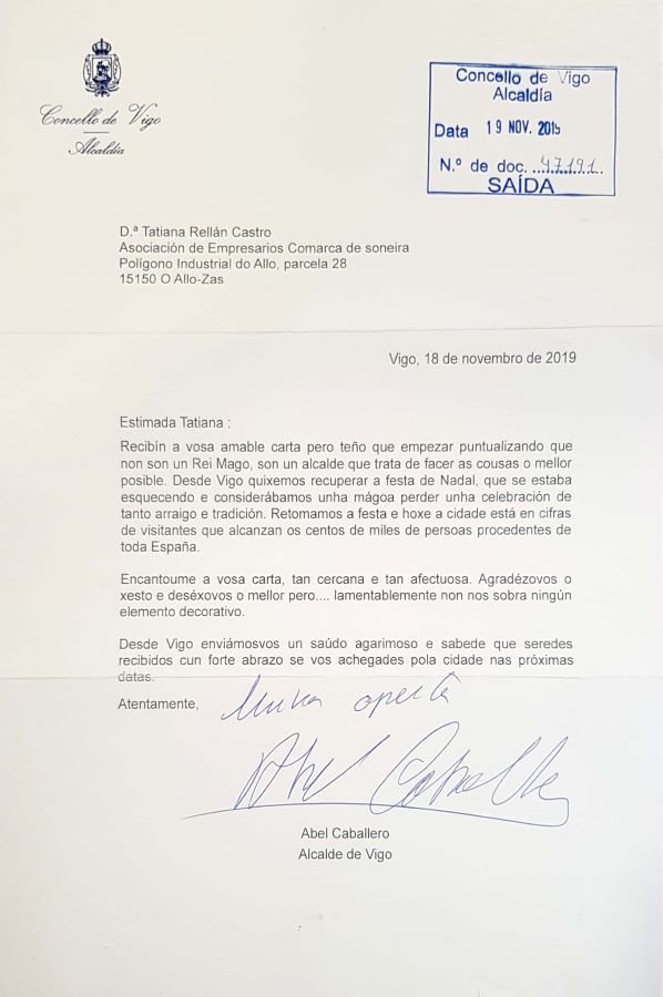 carta contestación ABEL CABALLERO