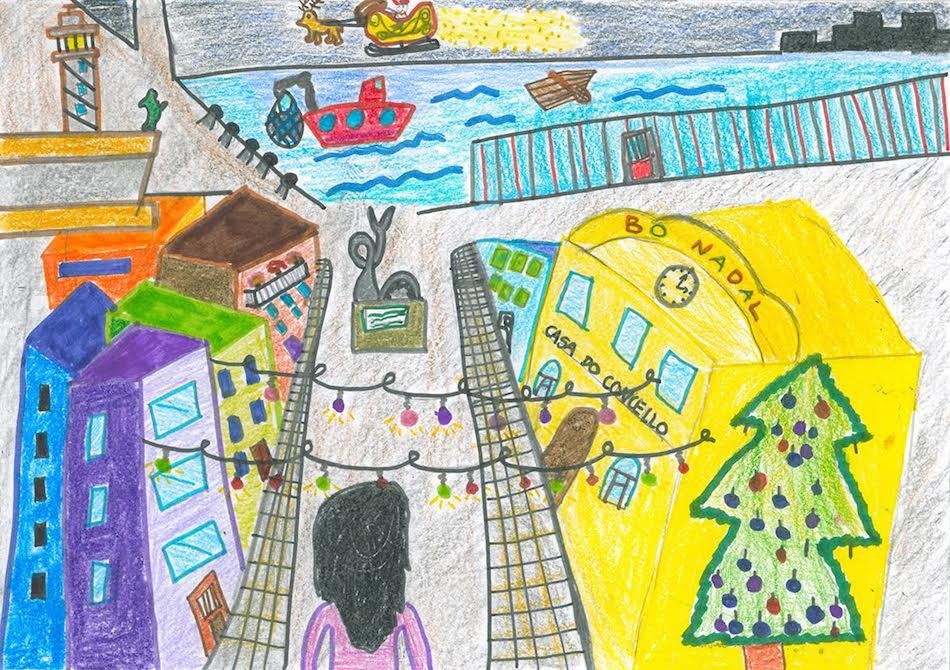 Debuxo de Nadal de Malpica de Angelica Anahi Vidal Guel