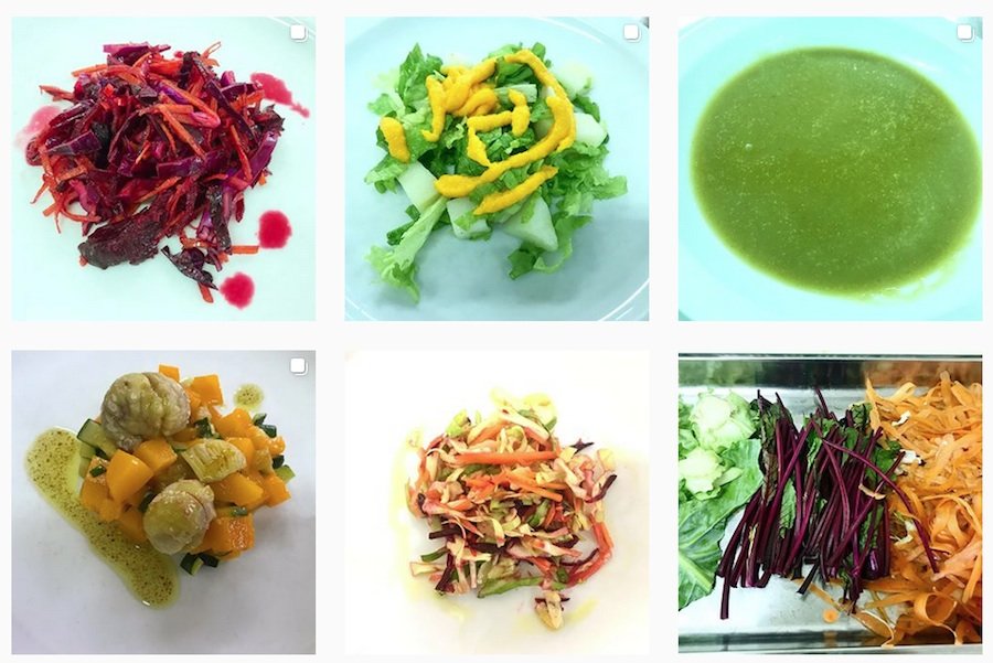 Pratos no comedor escolar do CEIP Os Muinos con produtos de km 0 e de temporada