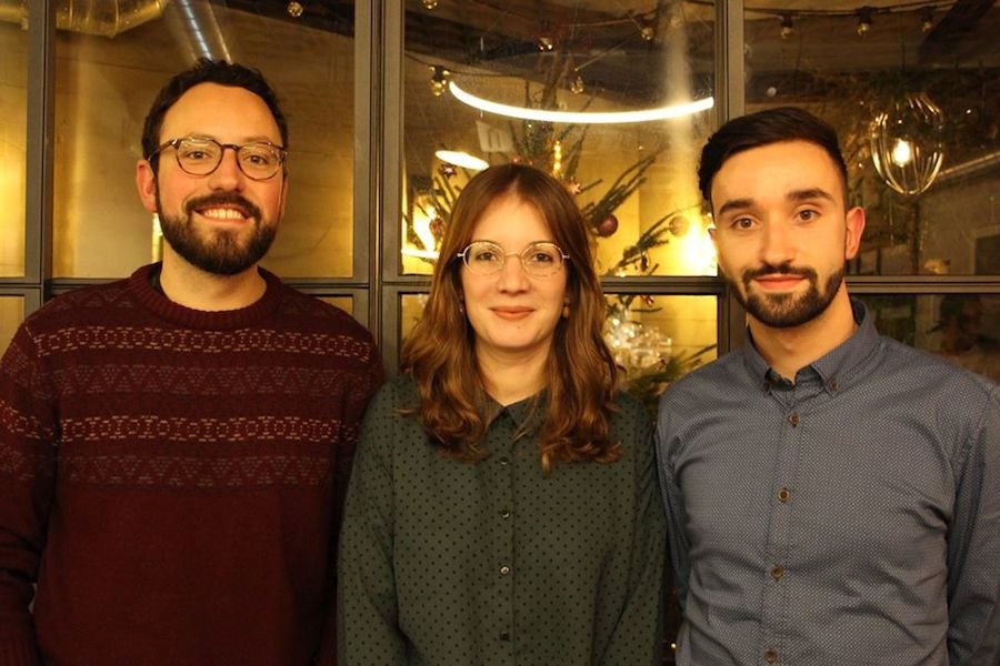 Manuel Rial Paula Vazquez e Pablo Alvite creadores do documental Brandomil no Casino