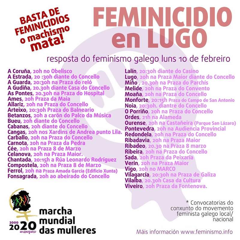 Concentracions contra o feminicidio de Lugo