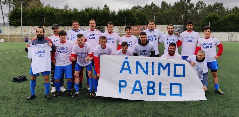 A UD Corcubion manda animos a Pablo PIchin