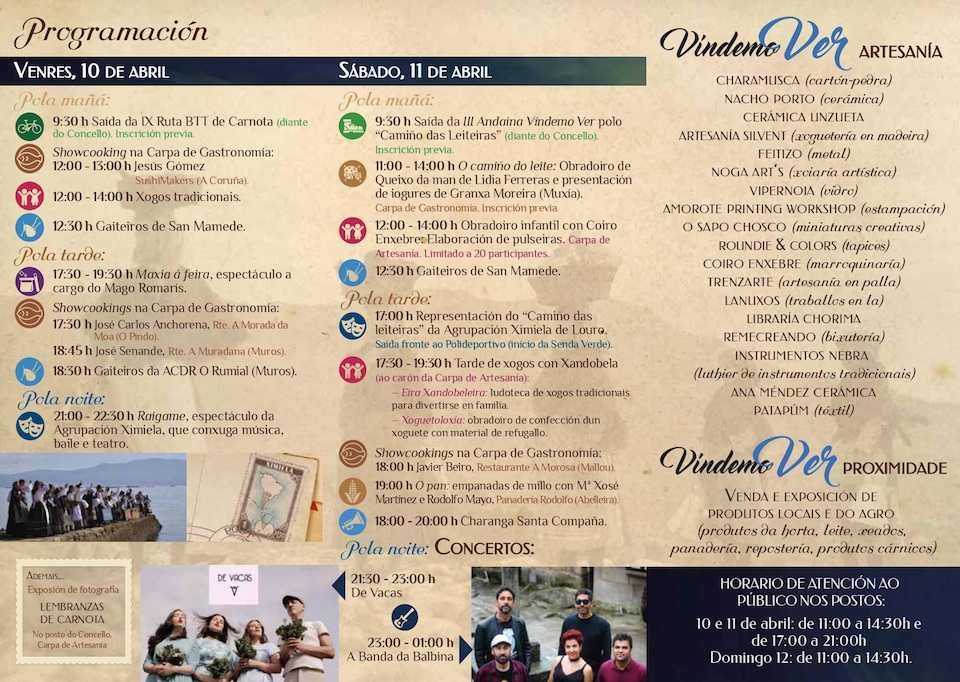 Programa da Mostra de Promocion Local Vindemo Ver Carnota 2020