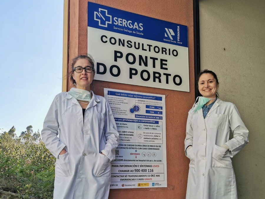 Persoal sanitario do consultorio de Ponte do Porto