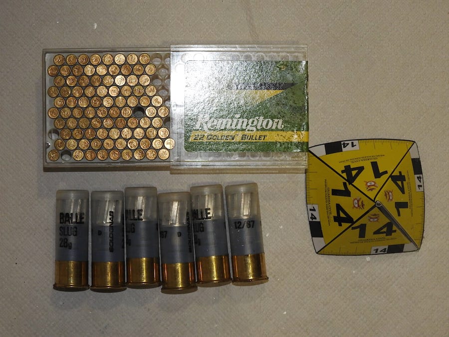 Cartuchos incautados en Muros