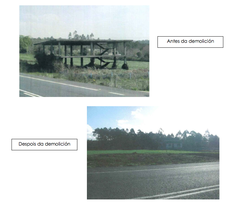 Derrubamento da APLU en Zas