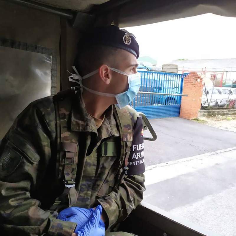 Cristian Mendez costeiro militar no exercito en Madrid en pleno coronavirus