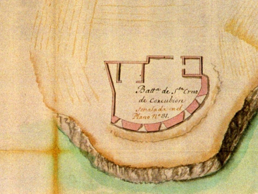 O Castelo de Santa Cruz nun plano de Carlos Suillars de Desnaux de 1739