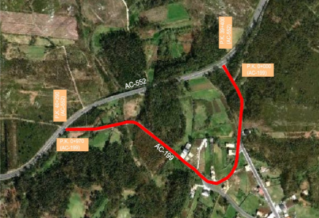 Mapa da estrada de Dumbria