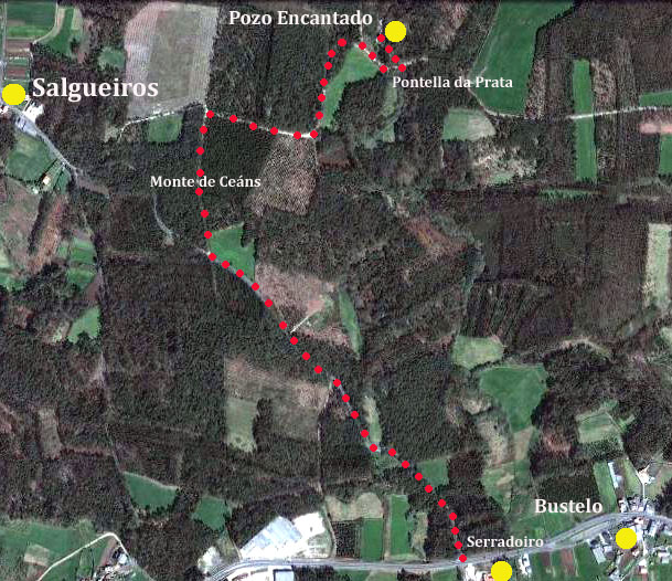 Mapa- Pozo Encantado Salgueiros-Dumbria