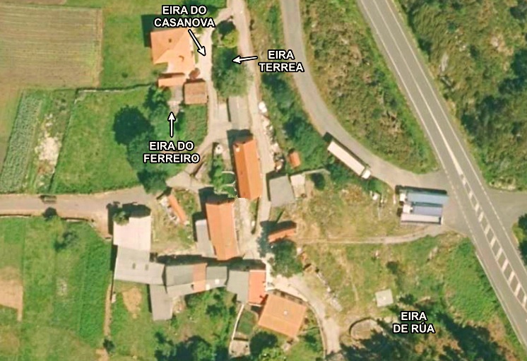 Mapa de eiras de A Casanova en Berdoias