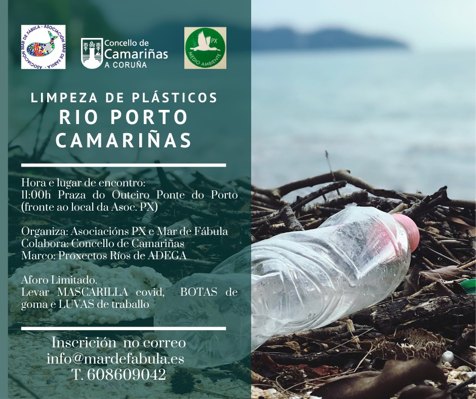 Limpeza de plasticos no rio do Porto