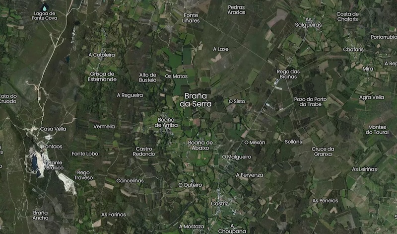 Mapa da Brana da Serra de Castriz